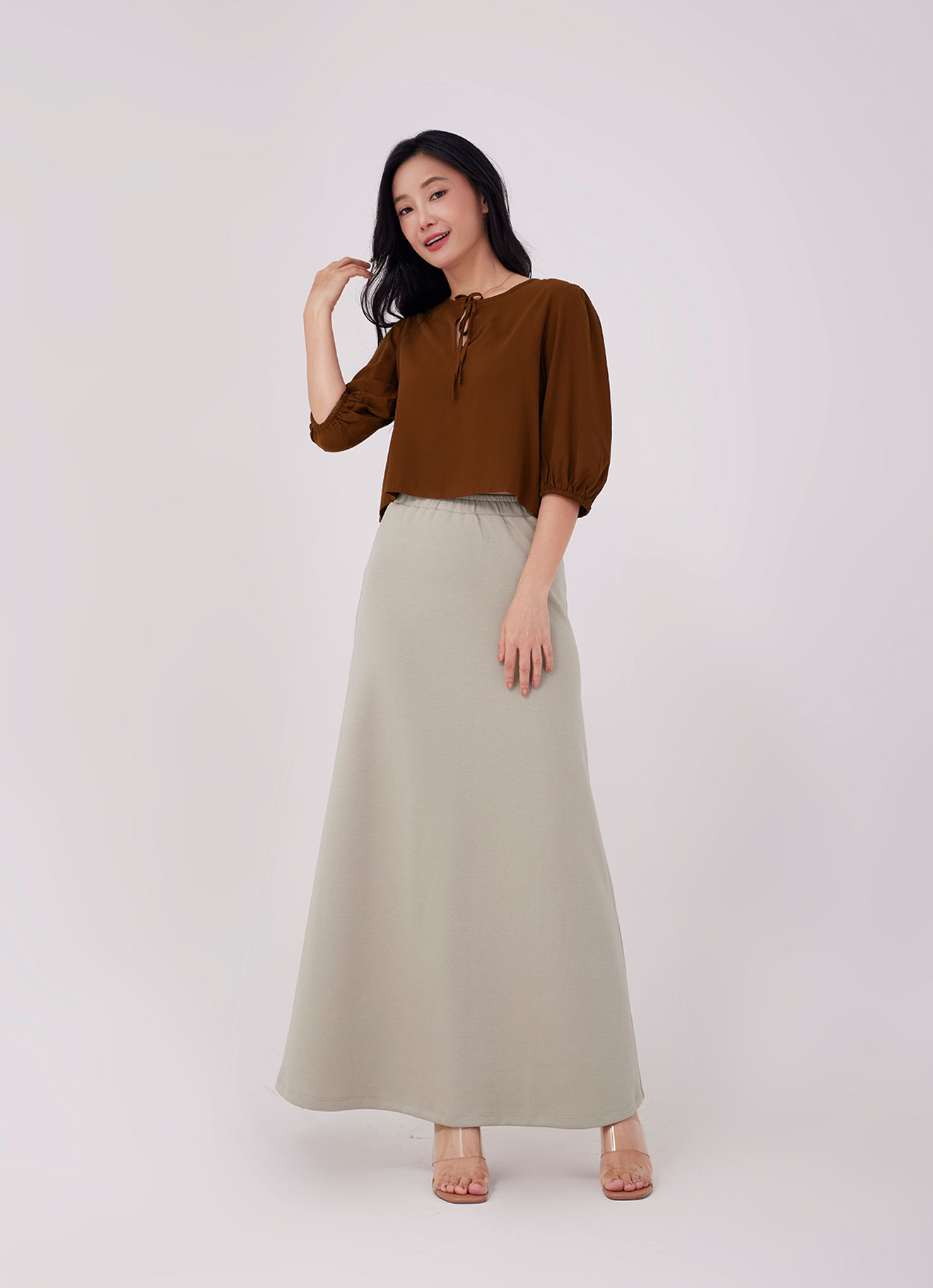 VMREBA Long Skirt - Cement